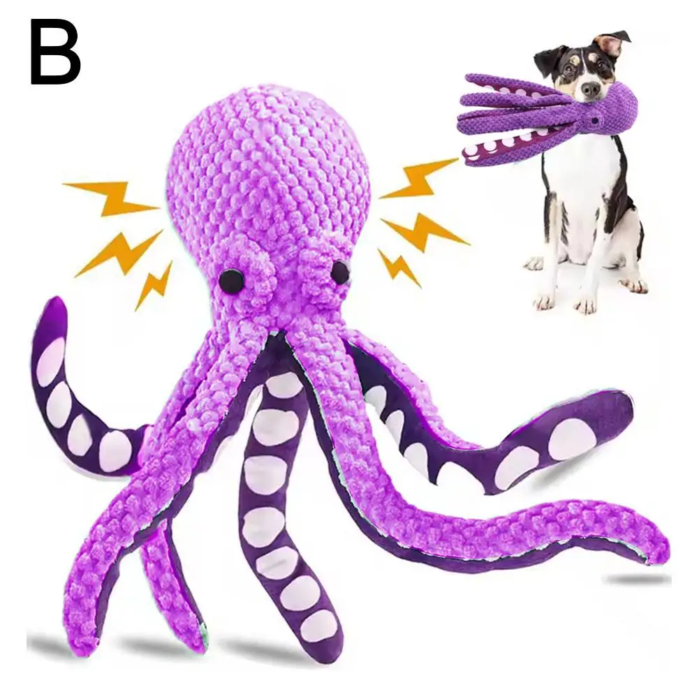 Peluche per animali domestici di alta qualità giocattolo per cani stridulo polpo di peluche per interni adatto per cani di grossa taglia giocattolo interattivo per animali domestici Q2l1