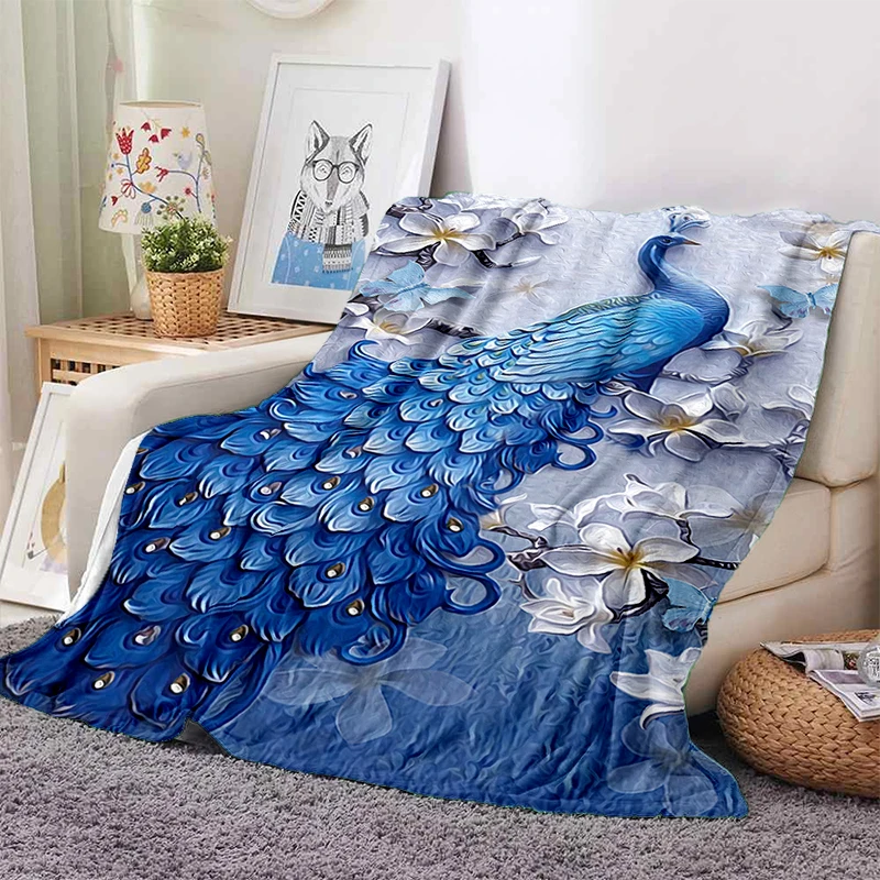 

Colorful Peacock Blanket Peacock Blanket Flannel Blanket Soft Fleece Throw Blankets Blanket for Bedroom Sofa Blanekt Tv Blanket