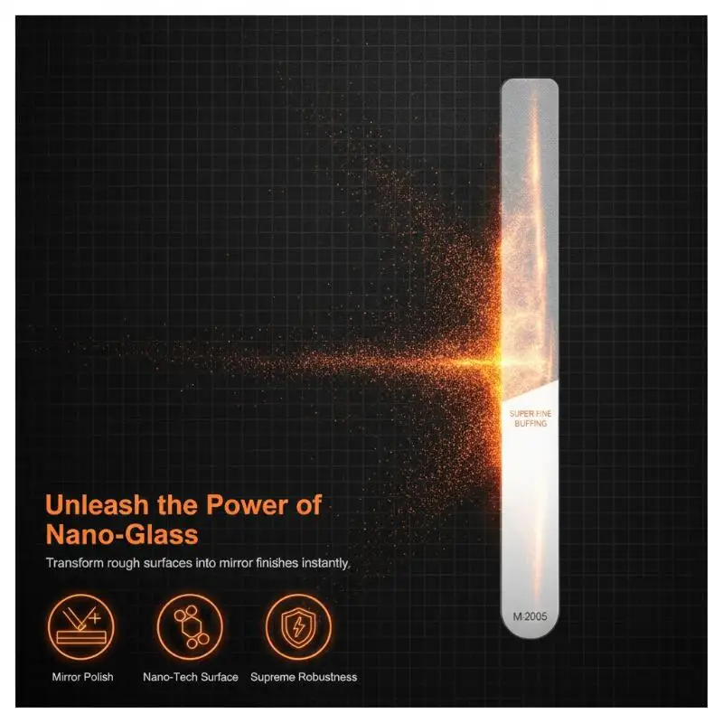1Pcs Washable / Durable Polishing Tool Ultra Fine Glass File For Models Nub Removal Mirror Finish Residue Polishing