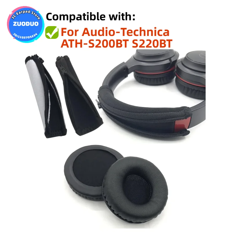 

For Audio-Technica ATH-S200BT S220BT Ear Pads Headphone Earpads/Headset Gamer Earpads Ear Pad Cushion Earmuff Cover