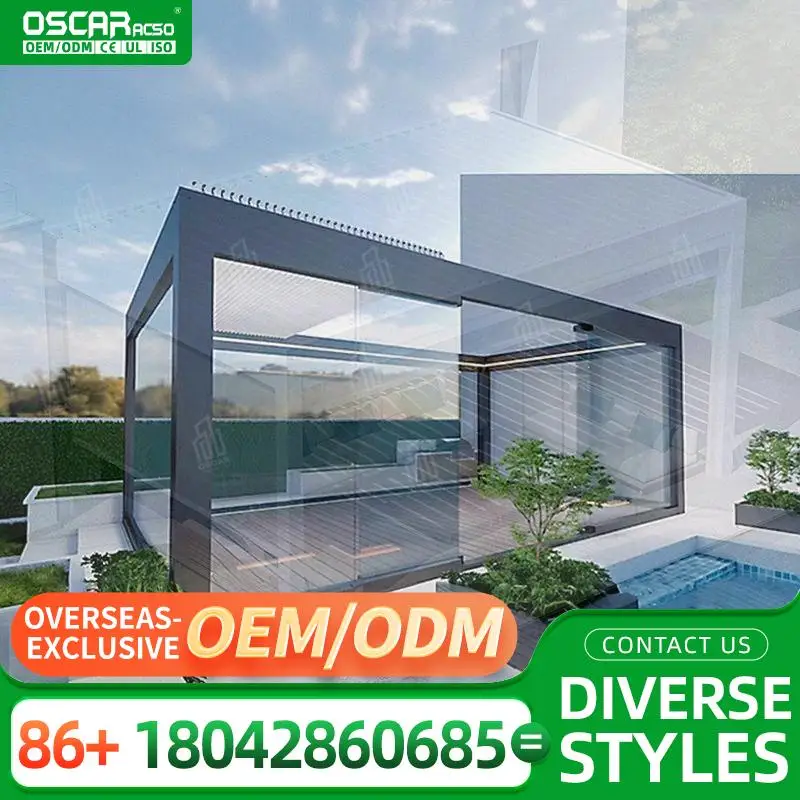 

Modern Design Bioclimatic Gazebo Waterproof Snow Resistant Outdoor Kitchen with Pergola for Garden Patio Backyard pergola