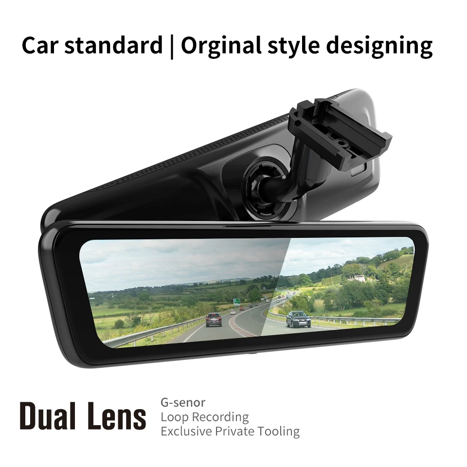 Driving Recorder Car DVR Rearview Mirror Dual Lens Car Recorder 1080P IPS Front and Rear Registrar Black Box New