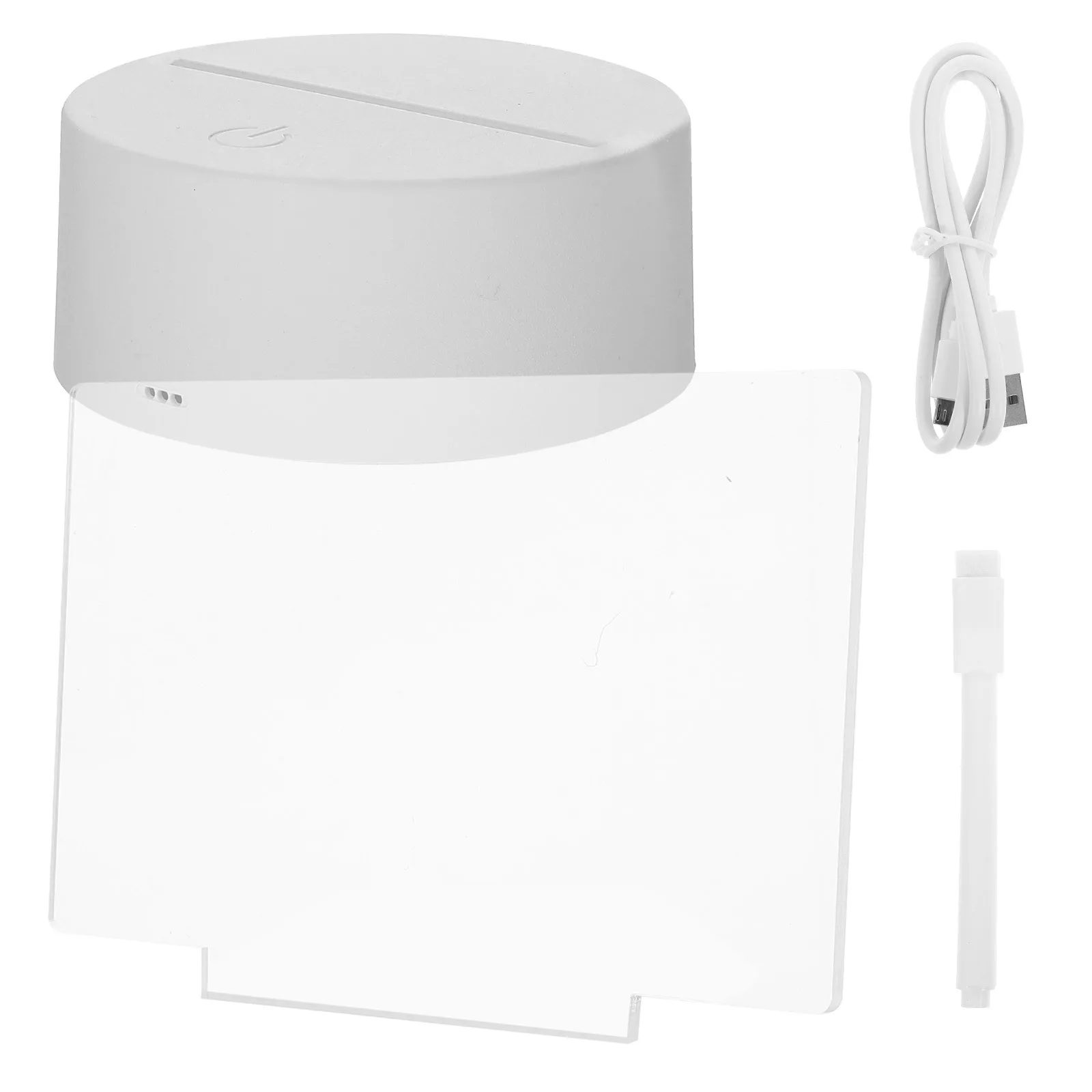 1 Juego de tablero de mensajes iluminado, lámpara de nota de borrado en seco, atenuación táctil, tablero de notas LED grabable, lámpara de nota para escribir