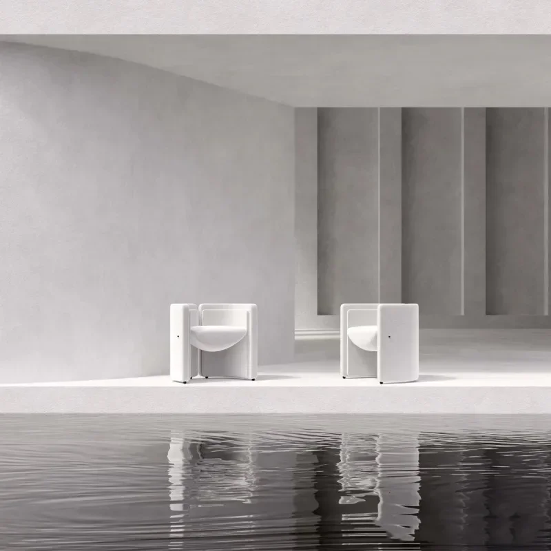 Italian minimalist single sofa chair post-modern style living room dining chair