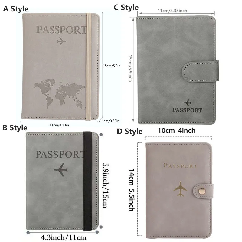 Women Men RFID Vintage Business Passport Covers Holder Multi-Function ID Bank Card PU Leather Wallet Case Travel Accessories