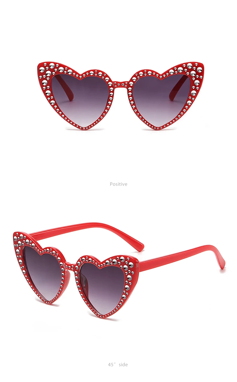 2024 Kinder New Love Diamantbesetzte Sonnenbrille Ins Baby Trend Sonnenbrille Sonnenschutzbrille – Detail 8