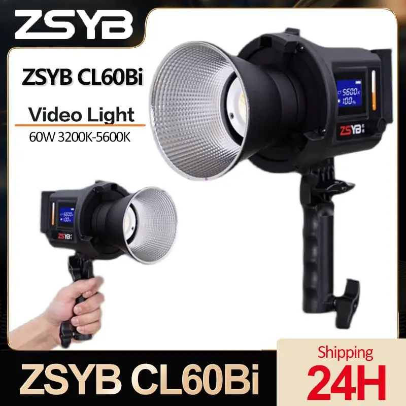 ZSYB YB CL-60Bi Bi-color LED Video 60W Photography Light Handheld Studio Photo Lamp Portable Camera Light for Tiktok Youtube