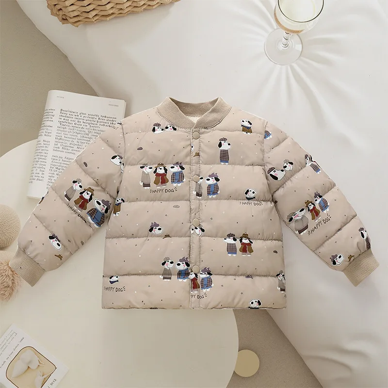 2026 Autumn Winter Children's Casual Down Coats Boys and Girls Warm Cotton-padded Jacket Kids Fashion Outwears Toddler Coat New
