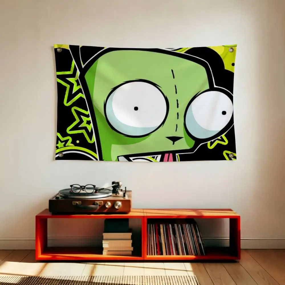 Classic Cartoon I-Invader Zim Flags for Bedrooms Home Decor Items Outdoor Decors Garage Decoration Flaga