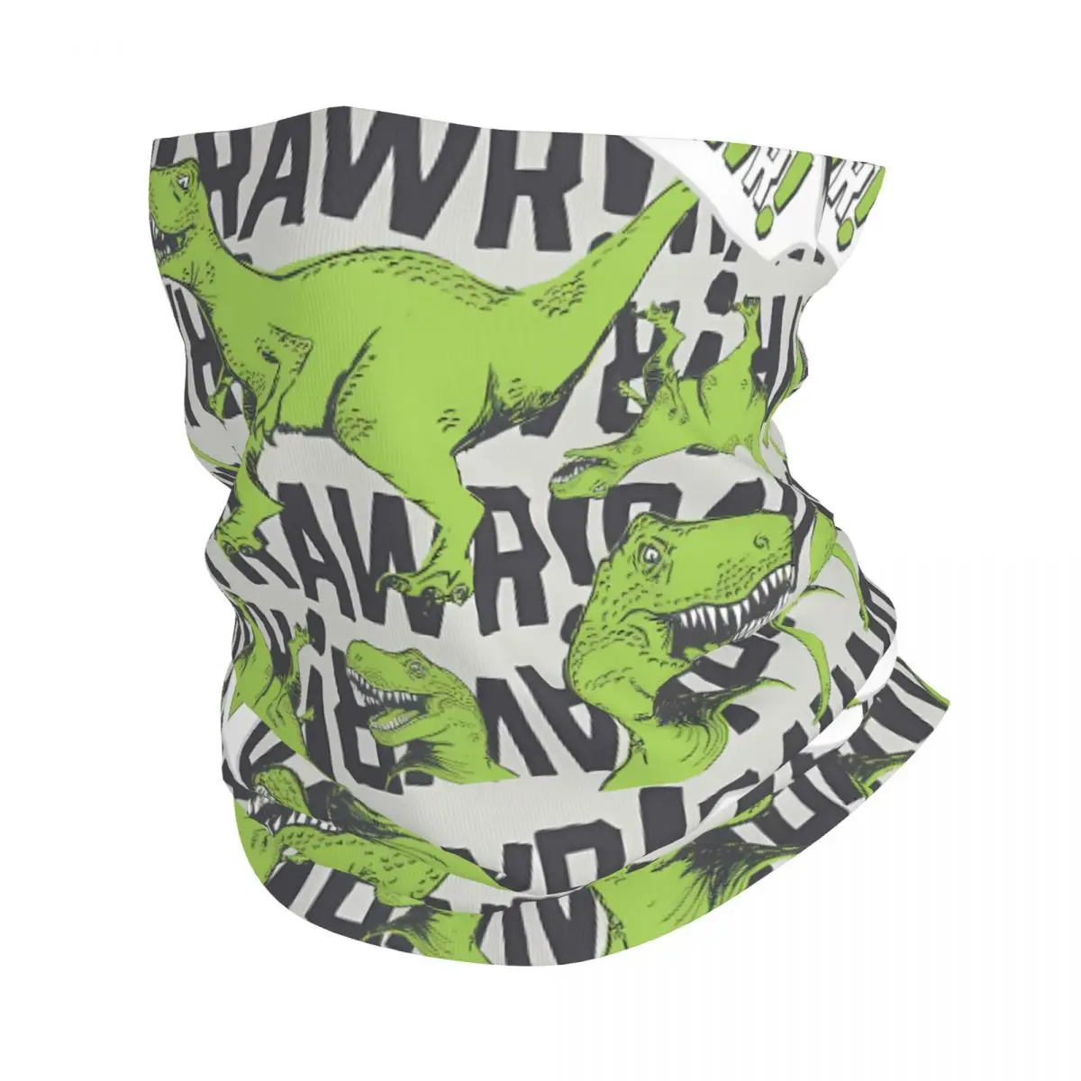 Dinosaur Pawr Grey Thin Wrap Scarf Bandana Neck Gaiter Face Cover Headband