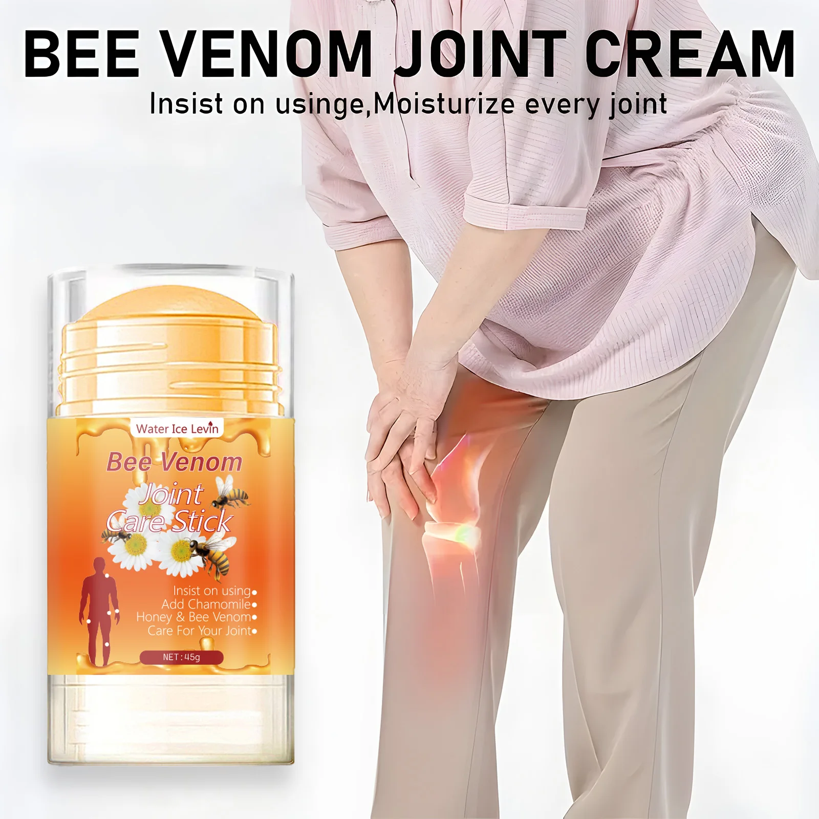 عصا شد الجسم من سم النحل، كريم الجسم، غني بسم النحل، آذريون ومكونات أخرى، لشد بشرة البطن، ترطيب البشرة، هدية للأصدقاء