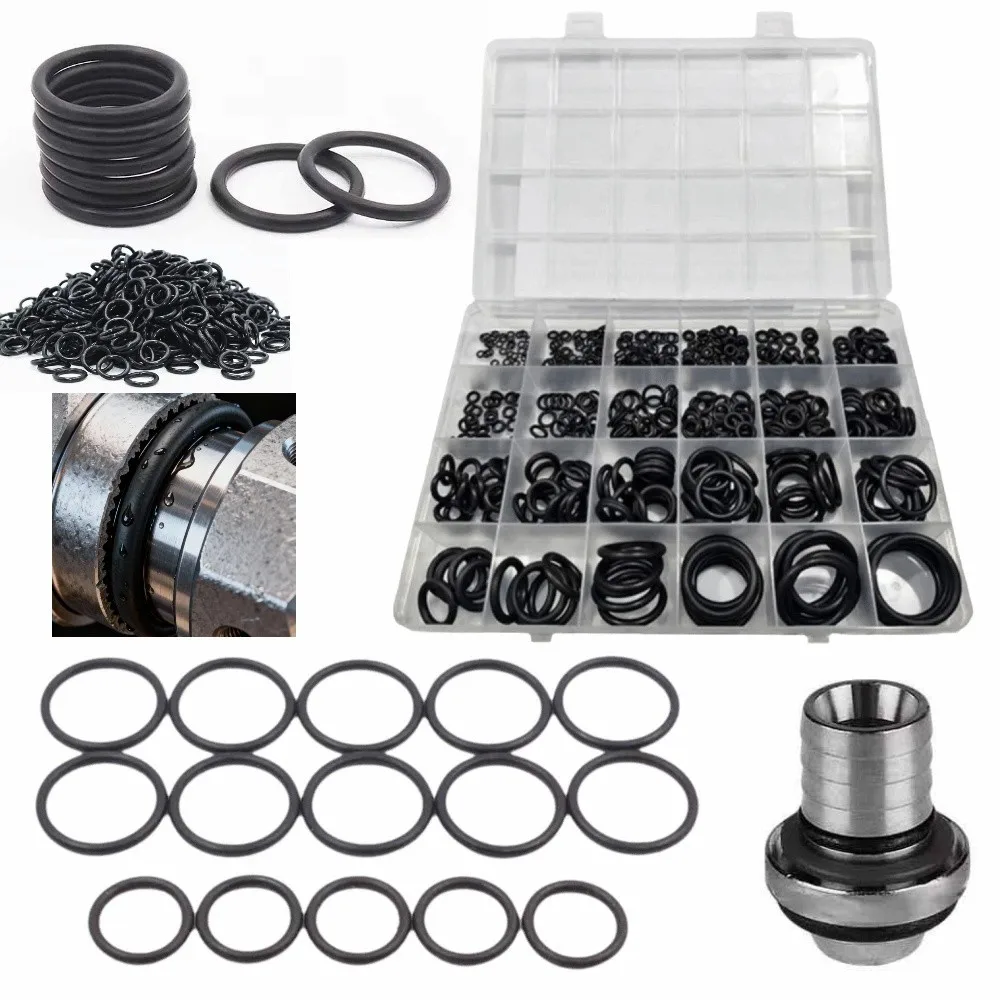 

400Pcs 24 Sizes Rubber O-Ring Gasket Heat-resistant Durable Air Conditioning Compressor Seals High Pressure Elasticity