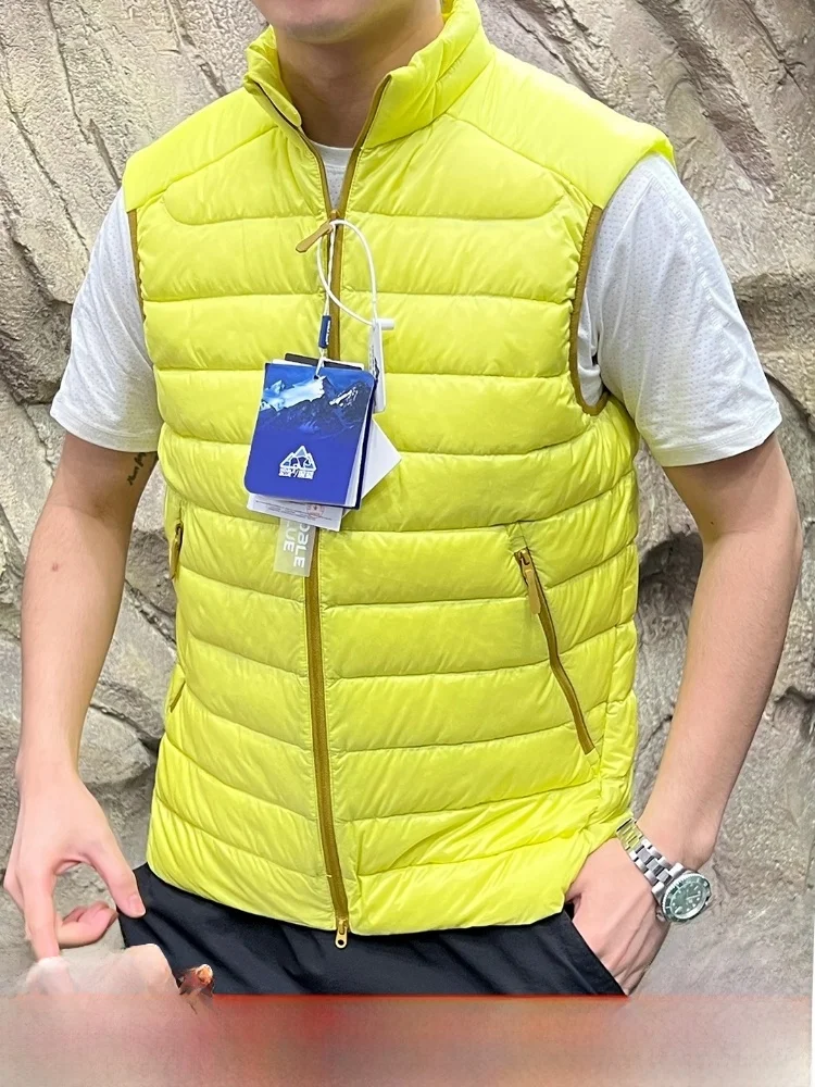 

Высококачественный уличный пуховый жилет, легкий, ветрозащитный, теплый, модный, с застежкой-молнией, цветная молодежная мода