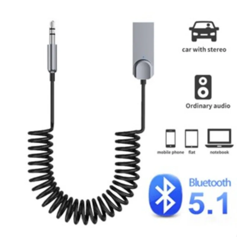M02 Bluetooth 5.1 Wireless Adapter Dongle USB To 3.5mm Jack Car Audio Aux Handsfree Kit for Car Receiver BT Transmitter