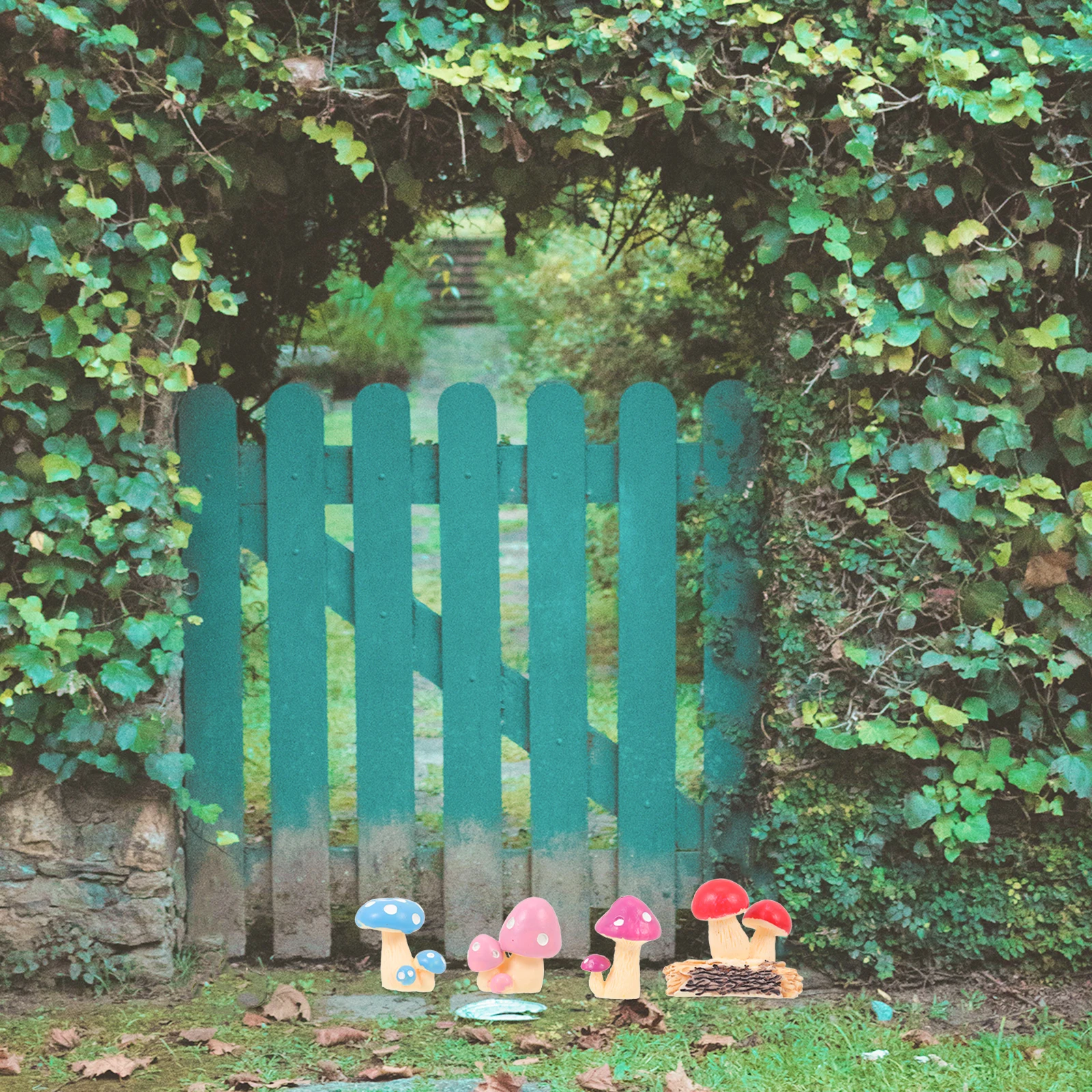 

8Pcs Miniature Mushroom Decors Resin Craft Ornaments DIY Bonsai Decoration Garden Landscape Miniature Mushroom Ornament