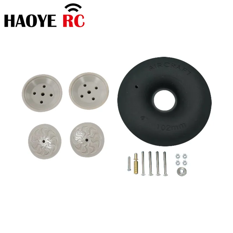 Haoye 1PC Aircraft Pneumatic Wheels 4/4.5/5/5.5 Inch Inflatable Tire Landing Gear Wheel For RC Airplane Replacement Accessory