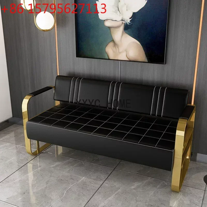 Barber Shop Sofa Waiting Chair Simple Modern Nordic Double Studio   Sofa