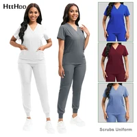 Uniforme de limpieza para mujer, Top exfoliante de enfermería, pantalones, traje médico, Ropa de Trabajo de niñera pediátrica, bata quirúrgica para quirófano, venta al por mayor