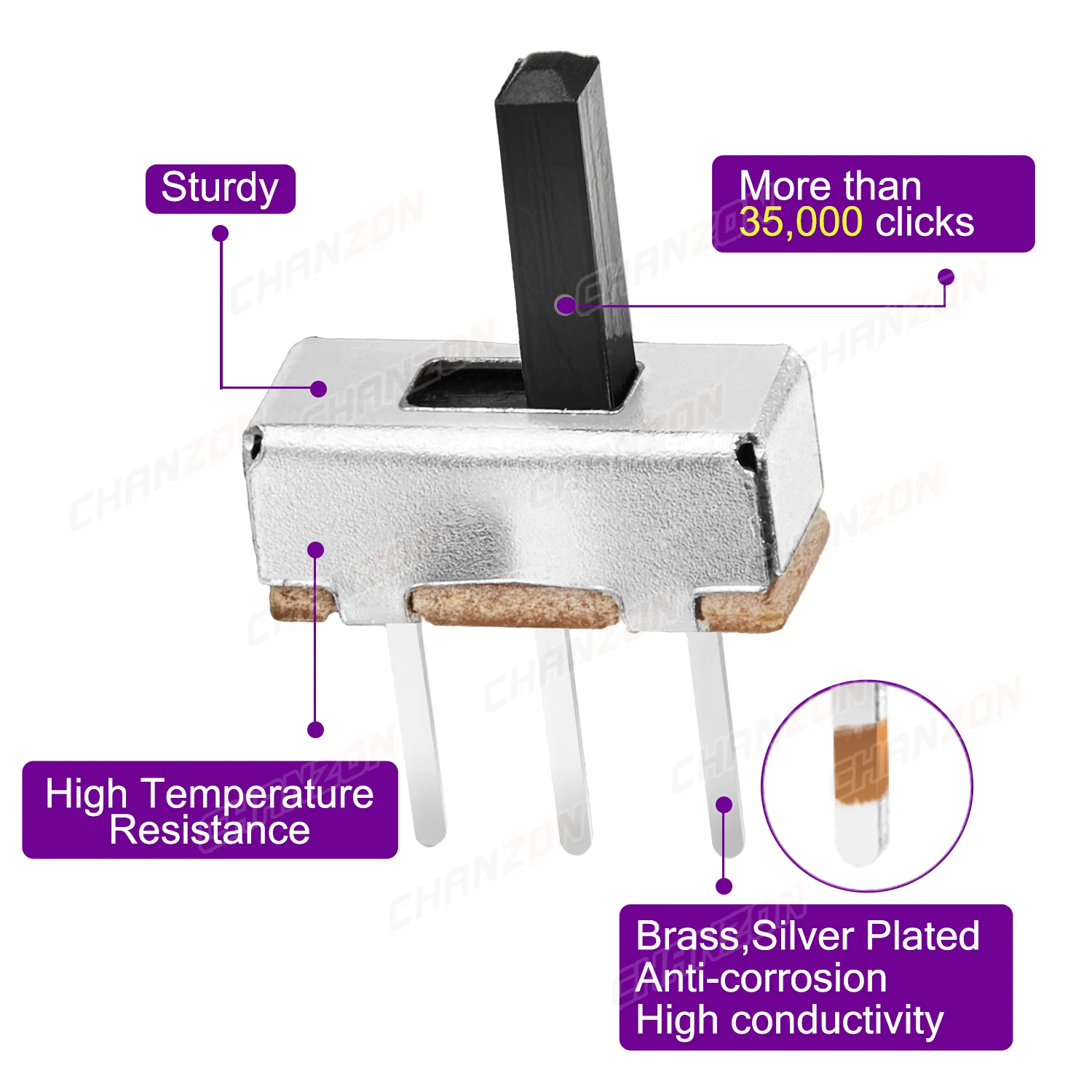 3mm 4mm 5mm 6mm Micro Slide Switch Spdt 3Pin 5 Positions ss12f15 ss12f44 1p2t Small Toggle Mount Terminal Contact for Arduino