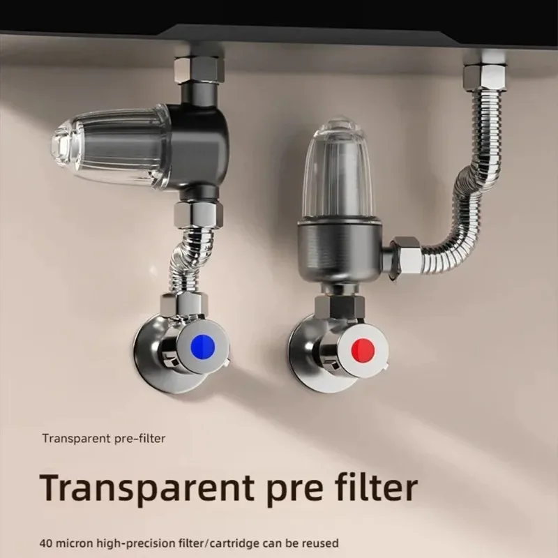 Bathroom Stainless Steel Water Heater Filter Filter Element Can Be Cleaned Brass Front Prefilter Detachable Filter Cartridge