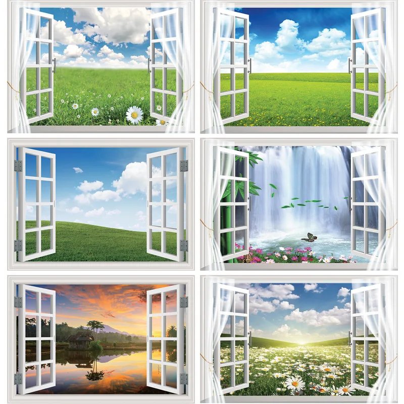 

Outside The Window Natural Scenery Photography Background Indoor Decorations Photo Backdrops Studio Props 22523 CHFJ-02