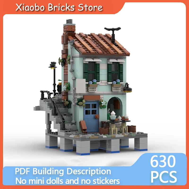 

Модель City Street View MOC, строительные кирпичи, магазин маленьких хлеба, модульные технологии, подарки, праздник, сборка, детские игрушки, костюм