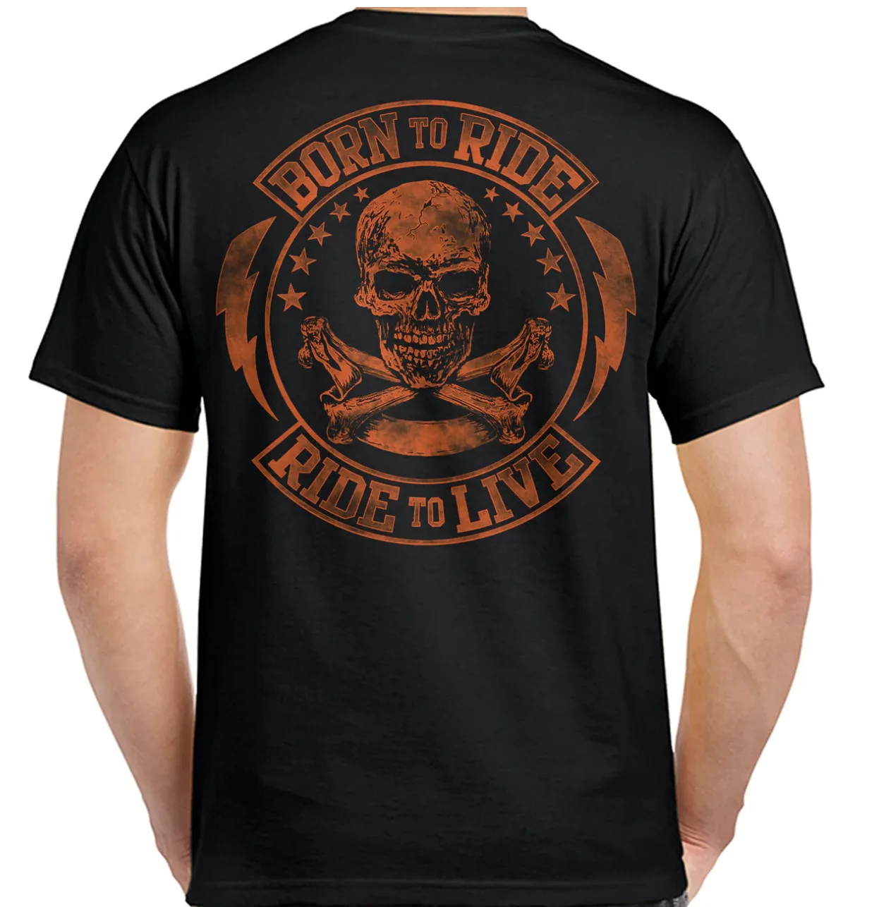 Born to Ride Skull Motorcycle Tattoo Rocker Biker T-Shirt 100% Cotton O-Neck Short Sleeve Summer Casual Mens T-shirt Size S-3XL