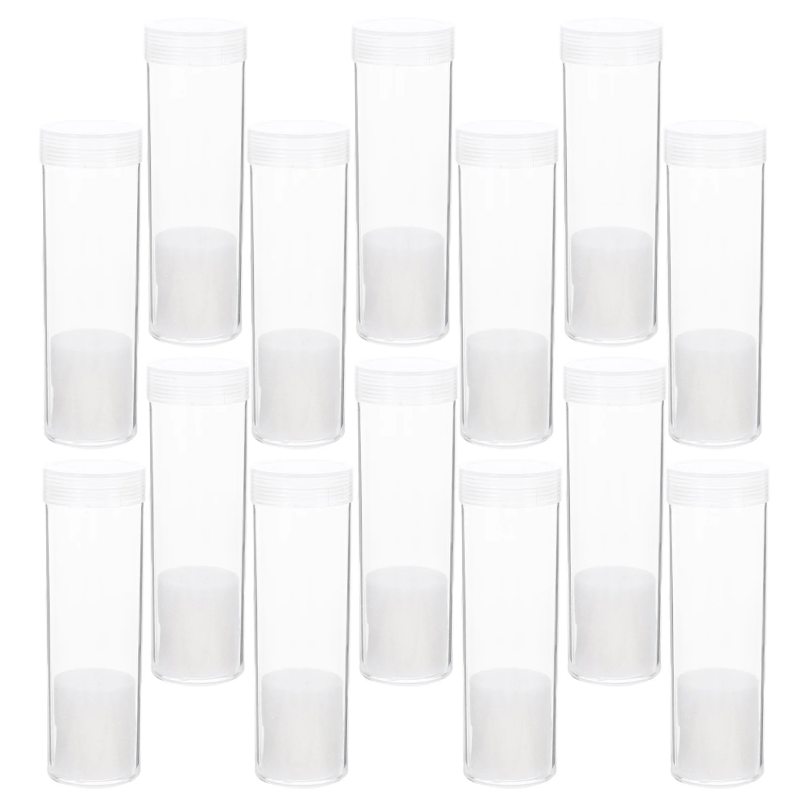 

18Pcs Clear Coin Storage Tube 21Mm Diameter Plastic Container with Lid for Coin Collection Organizer Home Office Use