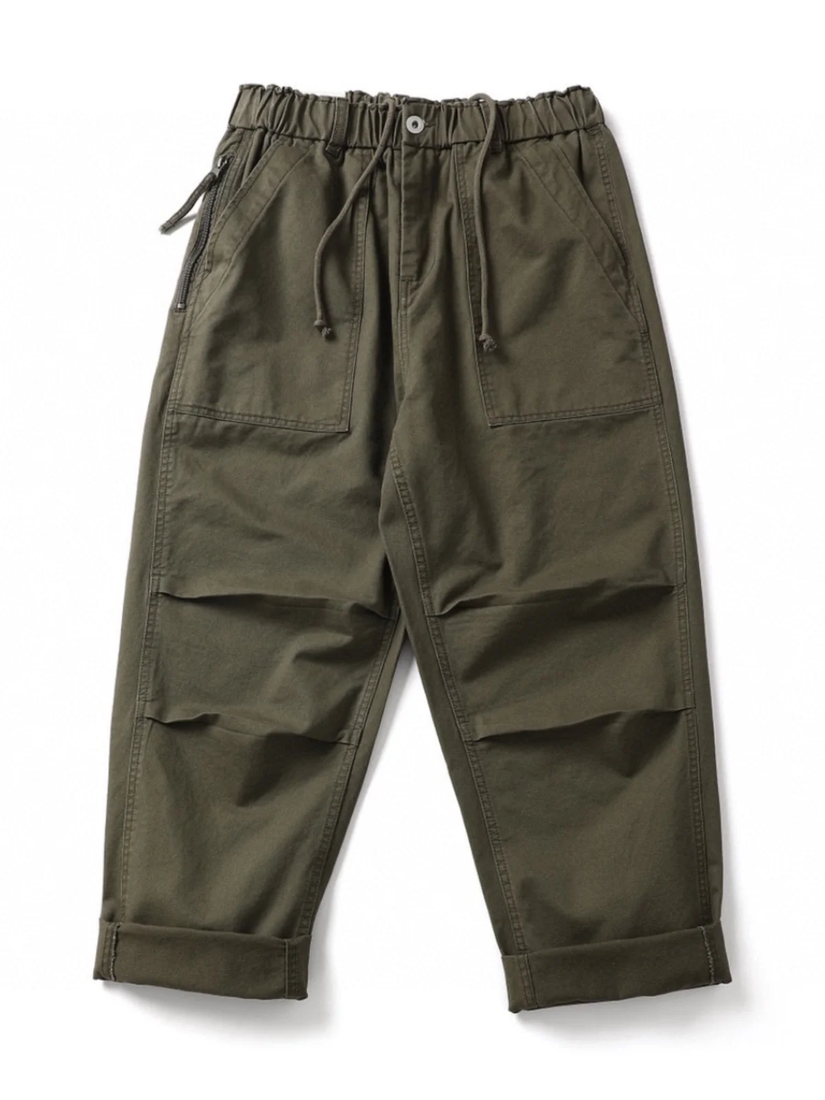 

Японские рабочие брюки прямого кроя для мужчин, свободные, из канваса, с двойными складками, с поясом, в американском повседневном стиле, трендовые