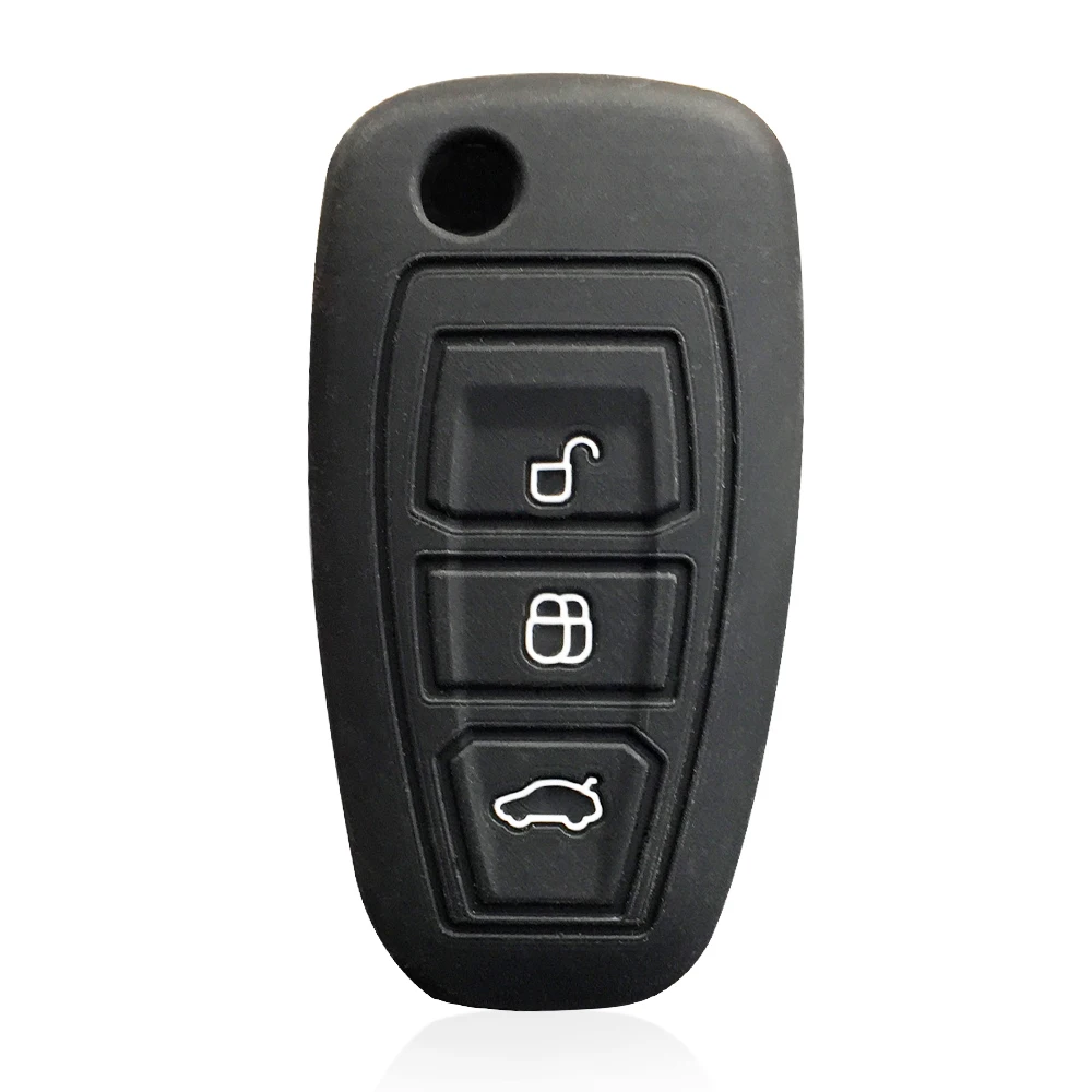 سيليكون مفتاح غطاء غطاء حماية فوب لفورد فييستا العبور مخصص مونديو كوغا 2 Ecosport التركيز Mk4 3 زر الوجه للطي #2