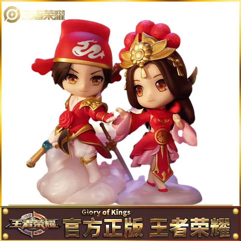 Honor of Kings Great Sage Marries Sun Wukong Love Luna in His Life Sweet Combination Q Version Game Dolls Anime Figure PVC Toys