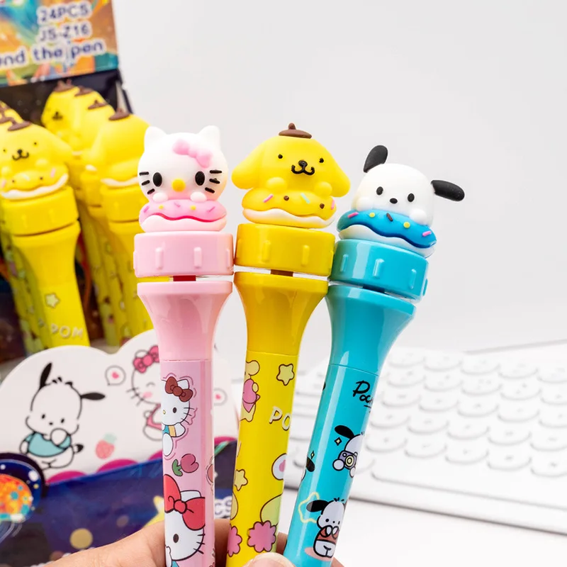 6/36pcs Sanrio Characters Rotate Gel Pen Student Writing 0.5 Black Cute Cartoon Signature Pen Office Supplies Stationery Gifts