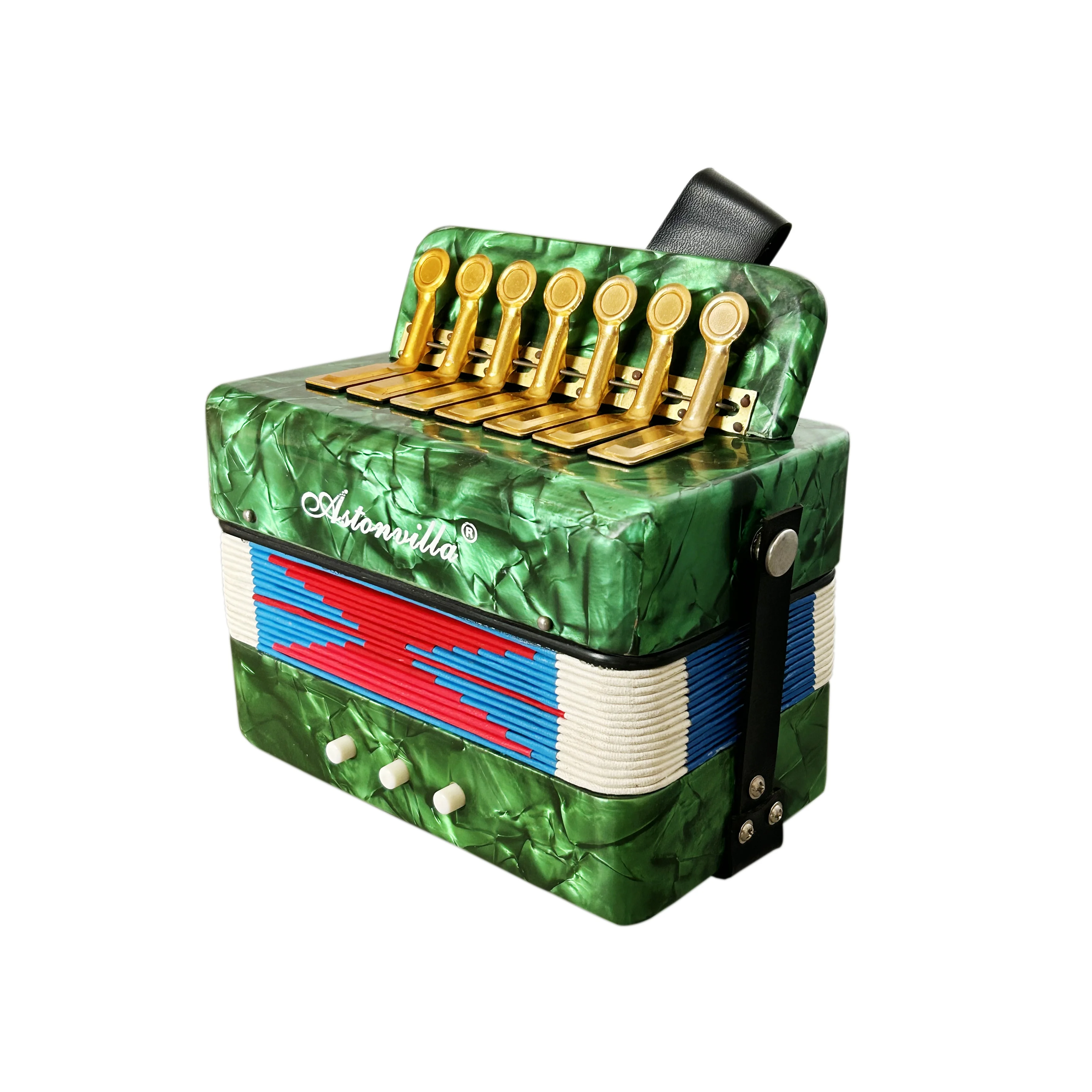 SEASOUND OEM Fisarmonica cromatica a 14 toni Strumento giocattolo in legno durevole a 7 tasti per bambini Modello UC102