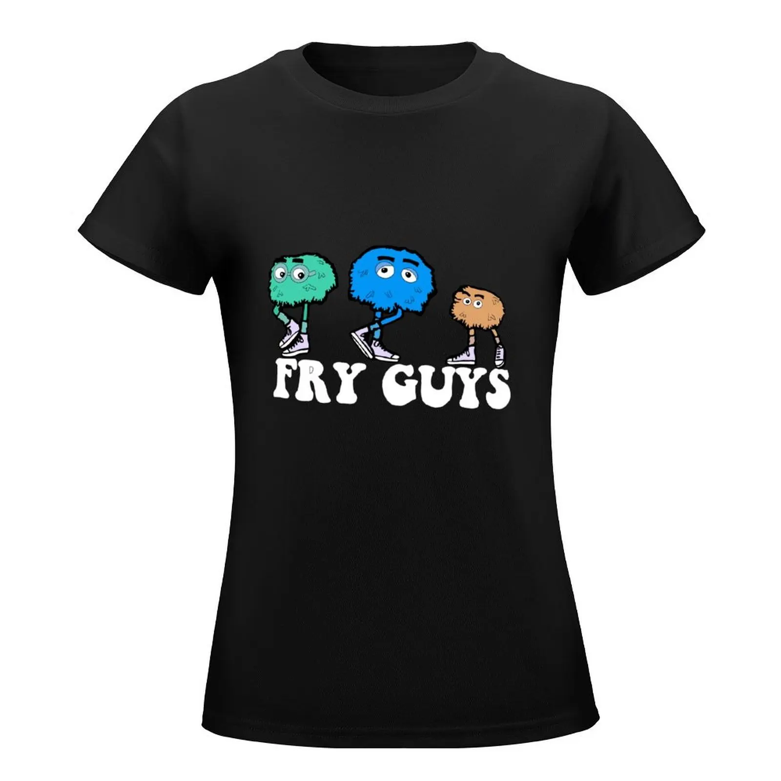 Fry Guys-Camiseta feminina com estampa animal, tops plus size, roupas para meninas