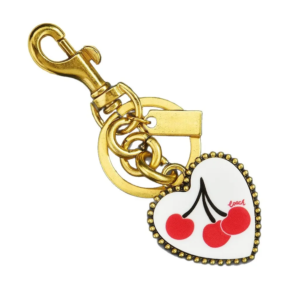 

2025 Heart-shaped cherry keychain, bag pendant, women's bag accessory, exquisite car pendant and accessory