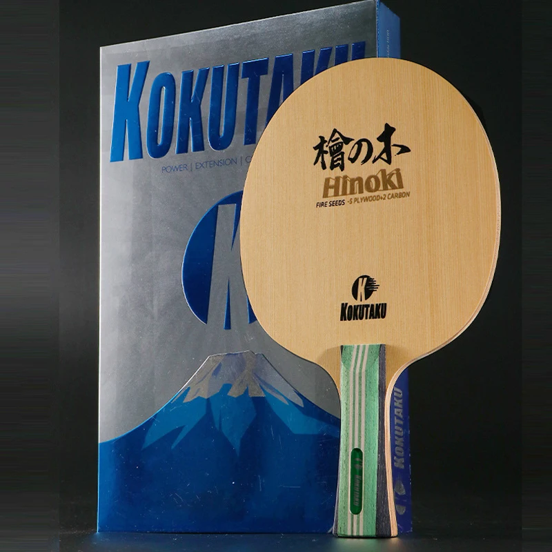 

KOKUTAKU 7-слойная ракетка для настольного тенниса Cypress Wood Plus Carbon Hinoki, ракетка для настольного тенниса, дуга, быстрая атака, весло для пинг-понга с коробкой