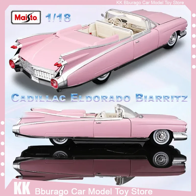 

Maisto 1:18 1959 Cadillac Eldorado Biarritz Vintage Car Edition Alloy Luxury Vehicle Toy Diecast Model Decoration Kids Gift Toy