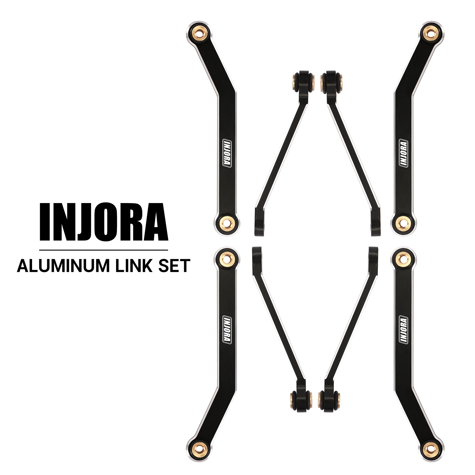 INJORA CNC Aluminium High Clearance Chassis Links Steering Links Set for 1/24 RC Crawler FMS FCX24 Upgrade(FCX24-13 FCX24-14)