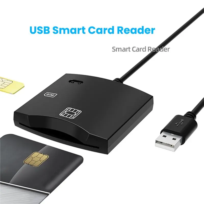 ABZW 1X USB Smart Card Reader For CAC Bank Card ATM Tax Payment SIM ID IC Cards