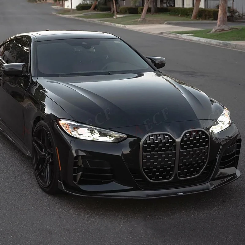 

For BMW 4 series G22 G23 Carbon Fiber Front Bumper Splitter Side Fins Winglet Canard Air Vent Fog lamp bezel cover Body Kit