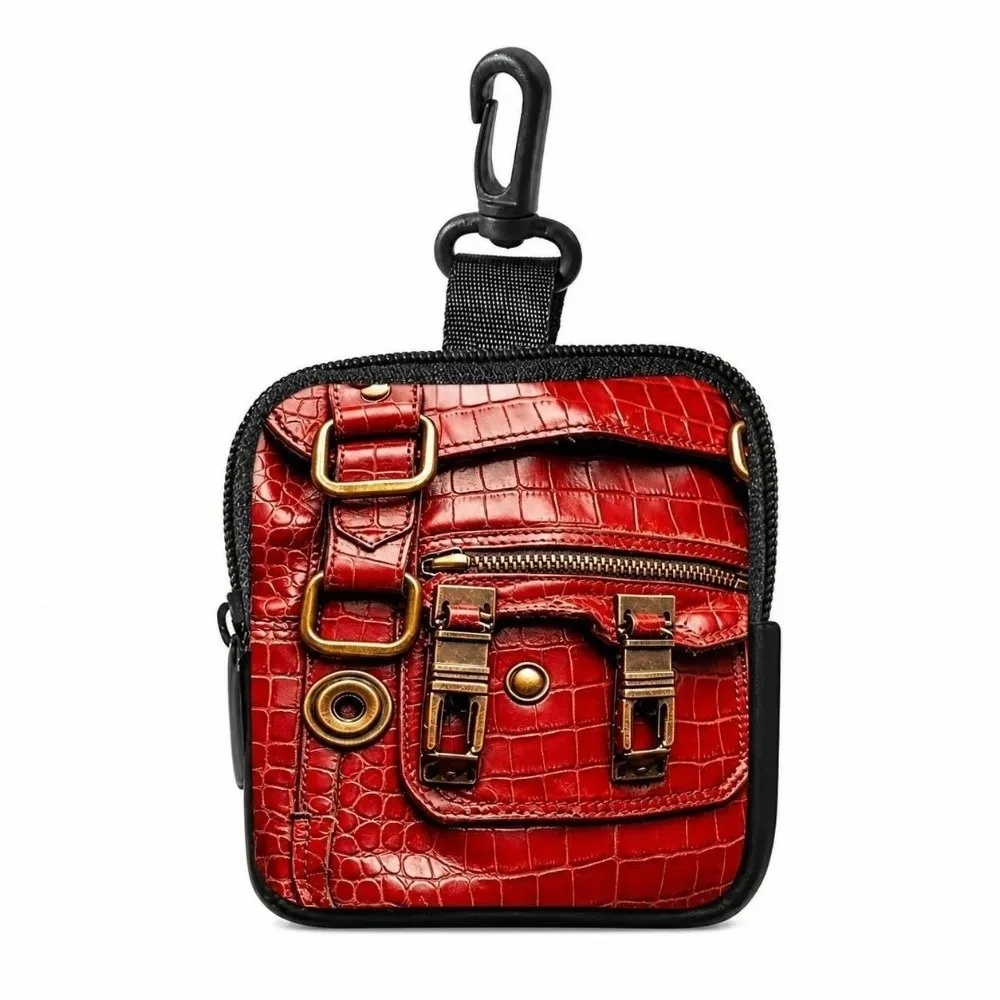 Trendy Mini Coin Purse Portable Imitation Leather Bag Pattern Earphone Bag PVC Lightweight Wallet for Women Friends Gift