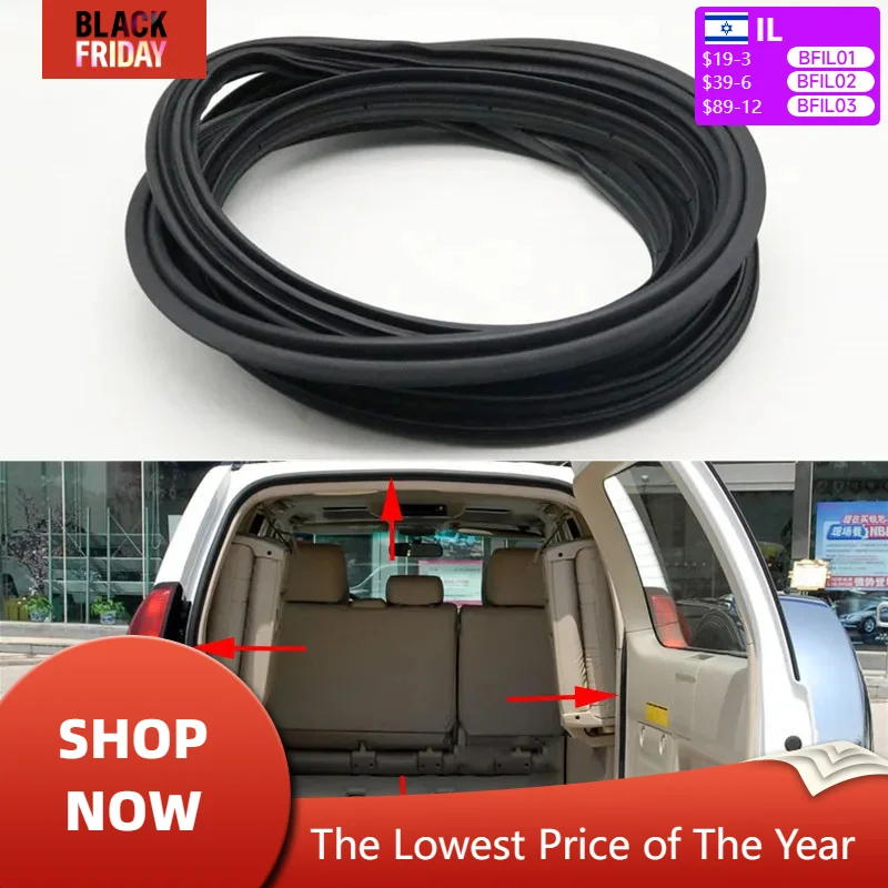 Rear Door Trunk Tailgate Weatherstrip Rubber Seal For Toyota Land Cruiser Prado 120 LC120 Lexus GX470 2003-2009