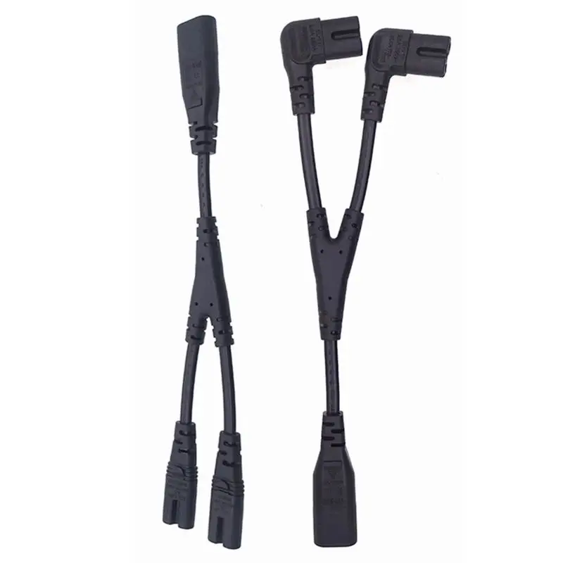Power CabIe IEC 320 C14 C8 To 2X C7 C5 C13 Y Split AC Power Cord C8 Male To 2 Female 1 In 2 Out AC Power Cable 30cm Black