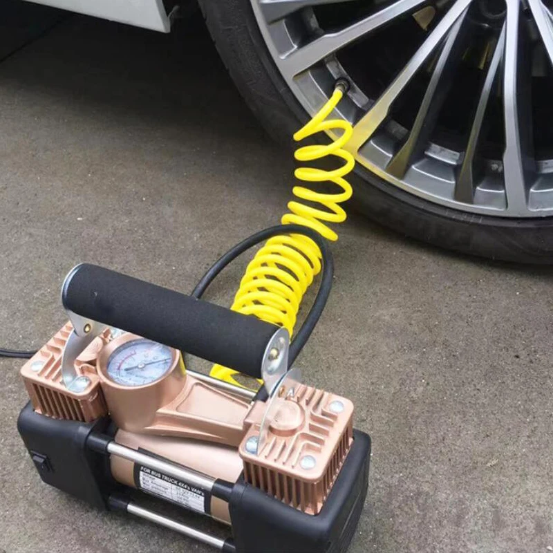 Universal Pump Extension Hose For Tire Air Compressor – Flexible, Recoil, Inflator Connector Replacement