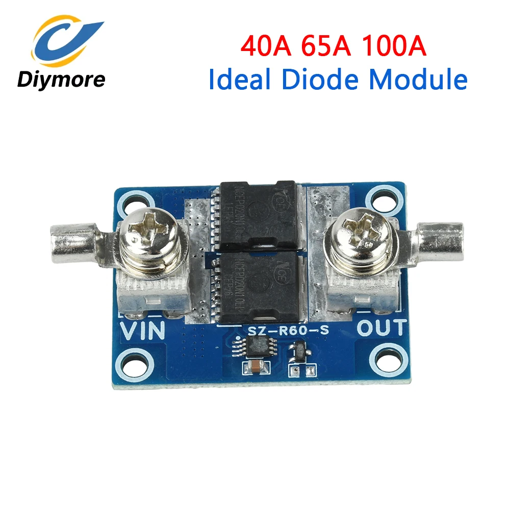 40A 65A 100A Ideal Diode Module No‑Ground Anti‑Reverse Current Anti‑Backfeed Protection for Solar Charging Battery Power System