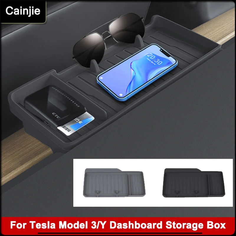 

For Tesla Model 3 2023 Navigation Screen Rear Tissue Box ETC Glasses Tray Model Y 2023 Instrument Panel Storage Box Accessories