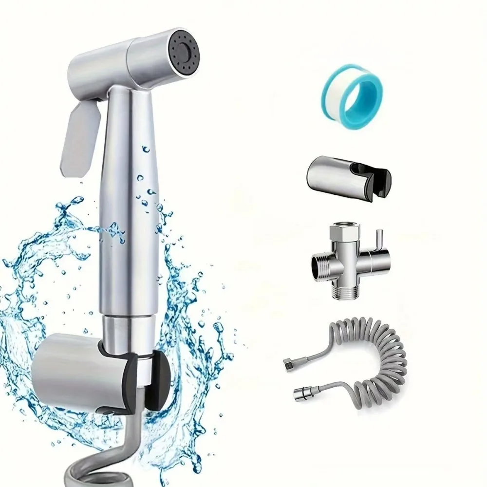 Toilet Bidet Spray Gun Angle Valve One In Two Out Diverter Copper Bathroom Sprayer Kit Modern Handheld Cleaning Shower Head