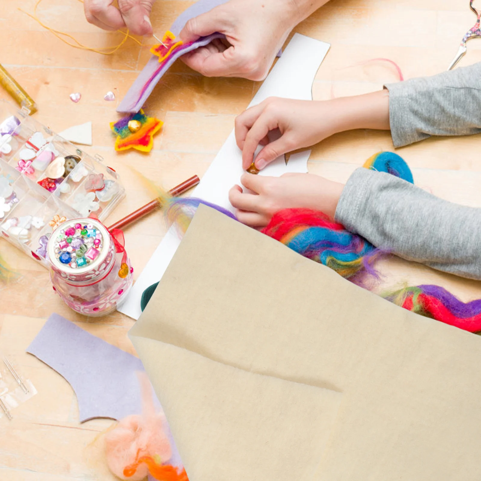 

Wool Felt Sheets Craft Project Needle Felting Kits for Adults Squares Fabric Diy