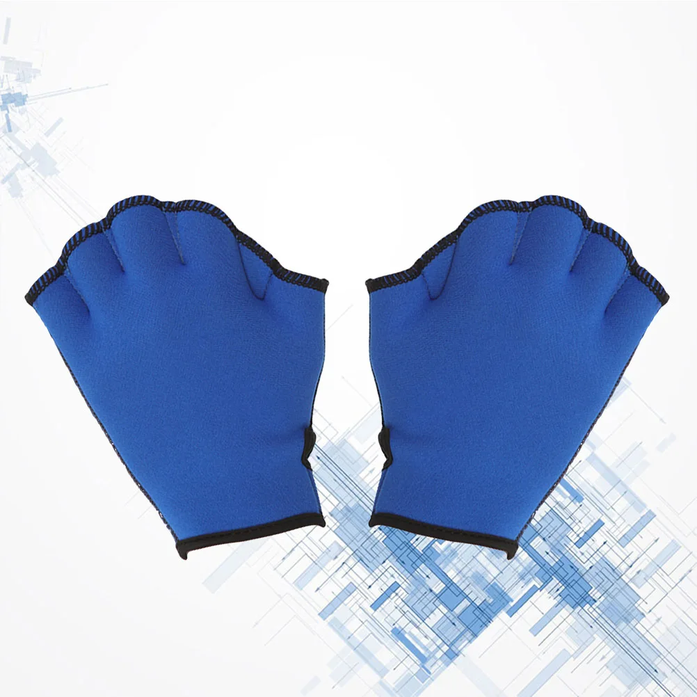

1 Pair Swim Webbed Gloves Swim Gloves Swimming Training Paddle Resistance Aquatic Workout Muscle Toning Blue L