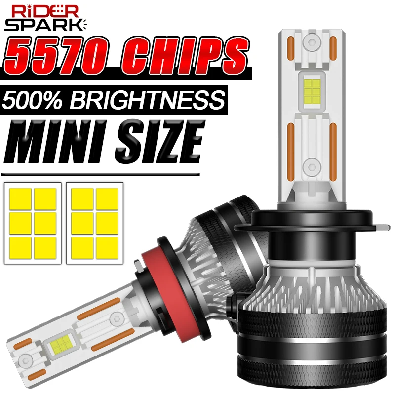 

K5C Plus H7 H4 H1 H11 Led Car Headlight Bulb 5570 CSP Chip H8 H9 9005 HB3 9006 HB4 9012 HIR2 LED Fog Light Auto Car Lamps 6000K